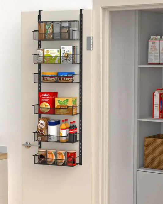 Over The Door Pantry Organizer Six Tier Adjustable Basket
