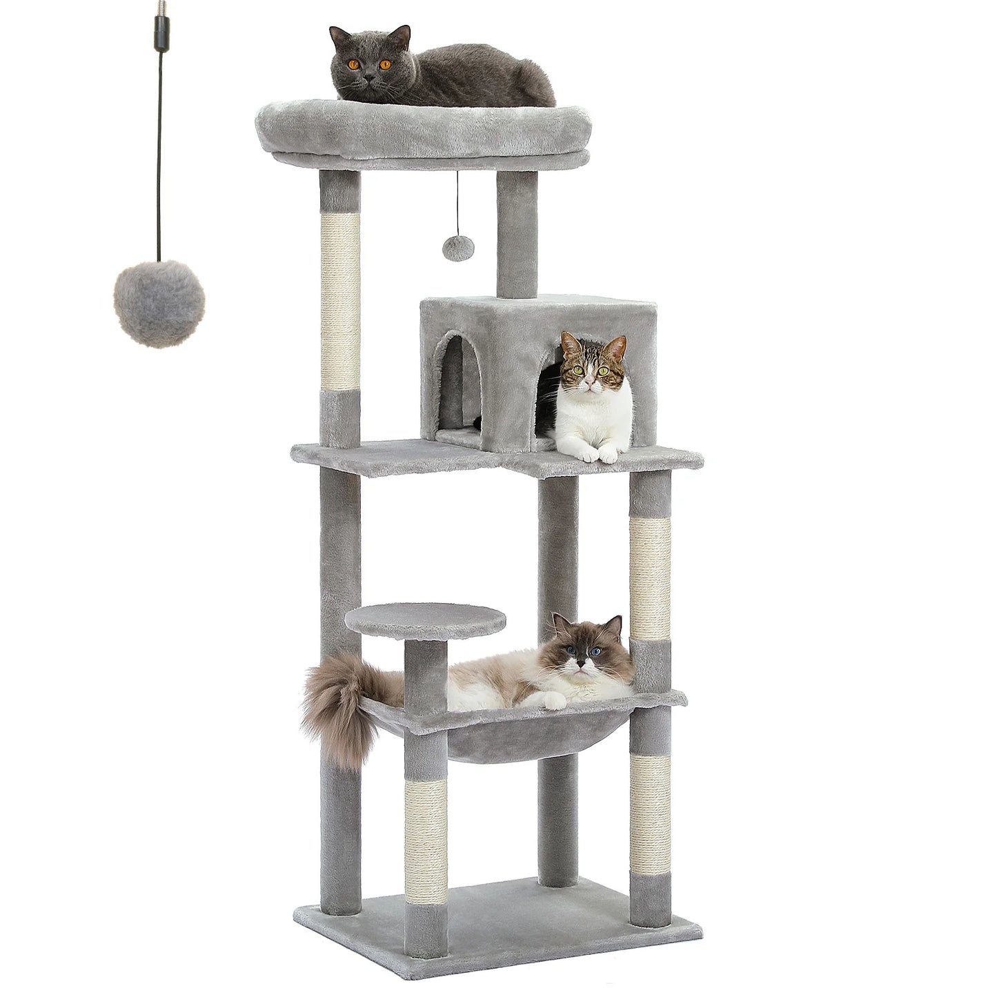 PawZ Road 5 Tier Indoor Cat Tree With Hammock