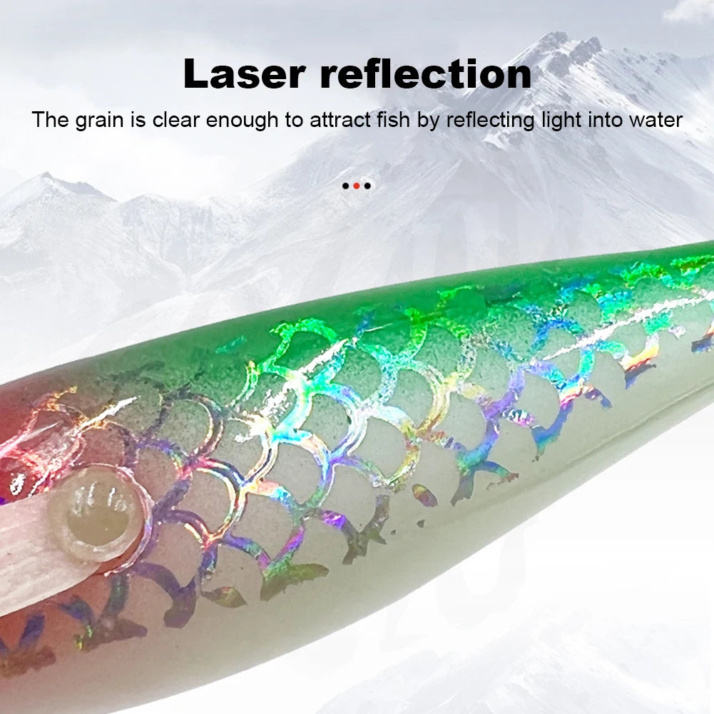 Luminous Squid Lure With 3D Eyes For Night Fishing