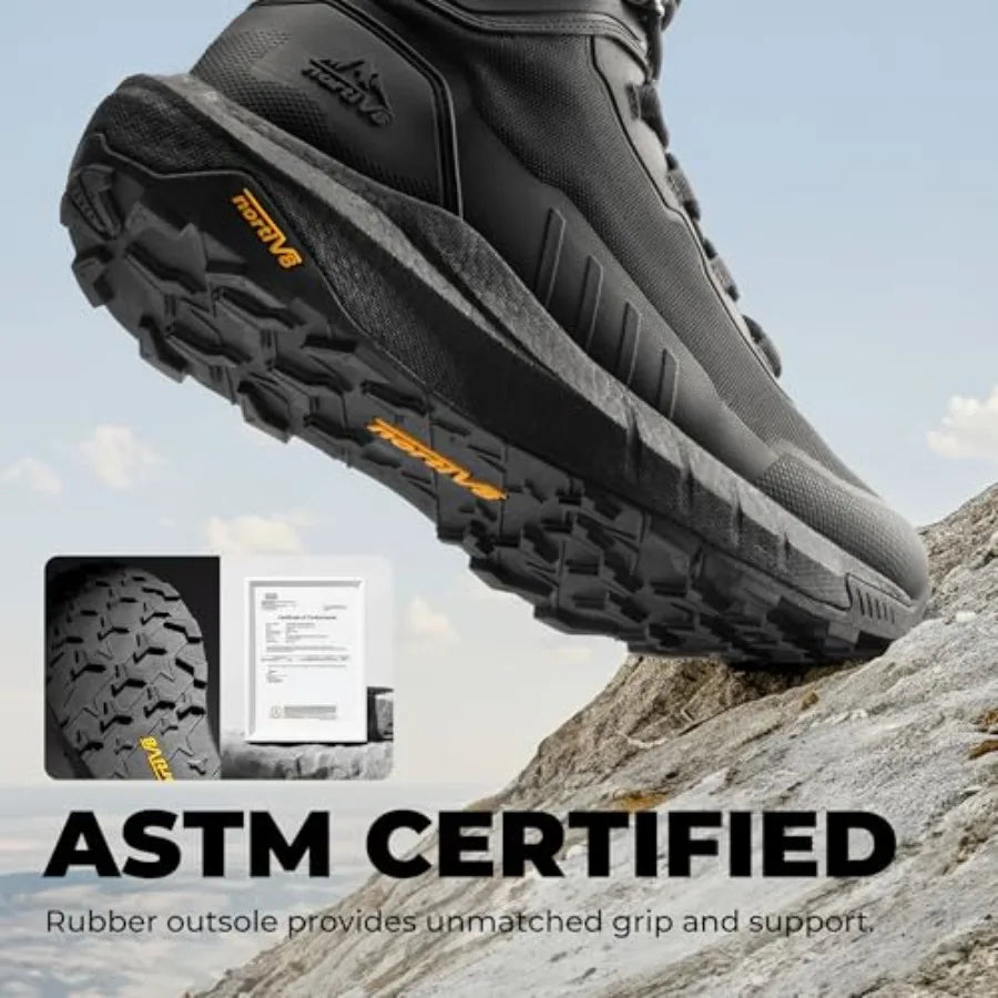 NORTIV 8 Tactical Hiking Boots With Side Zipper And Arch Support