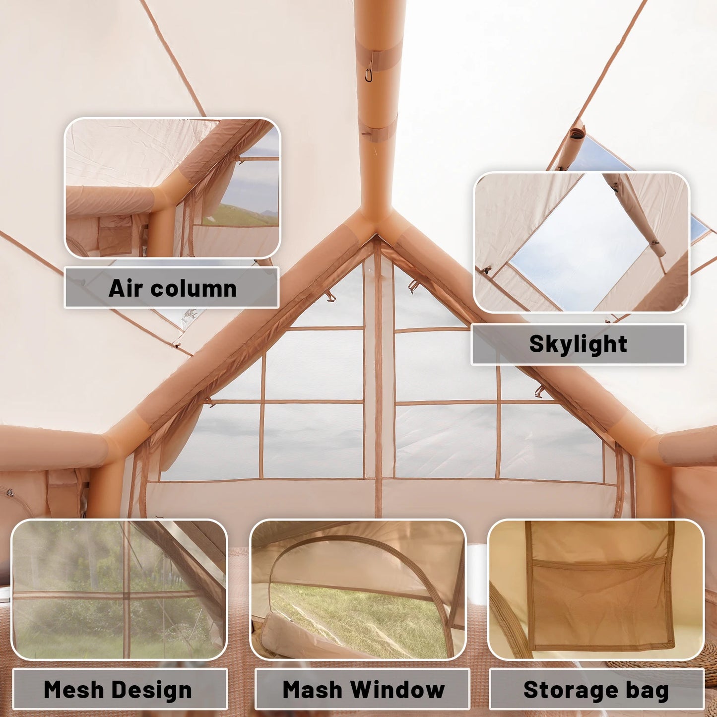 Pakicetus Quick Setup Inflatable Camping Tent Waterproof