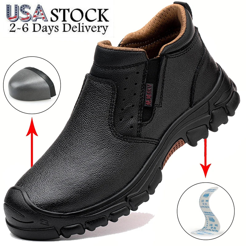 Men Composite Toe Safety Work Boots With Metatarsal Guard