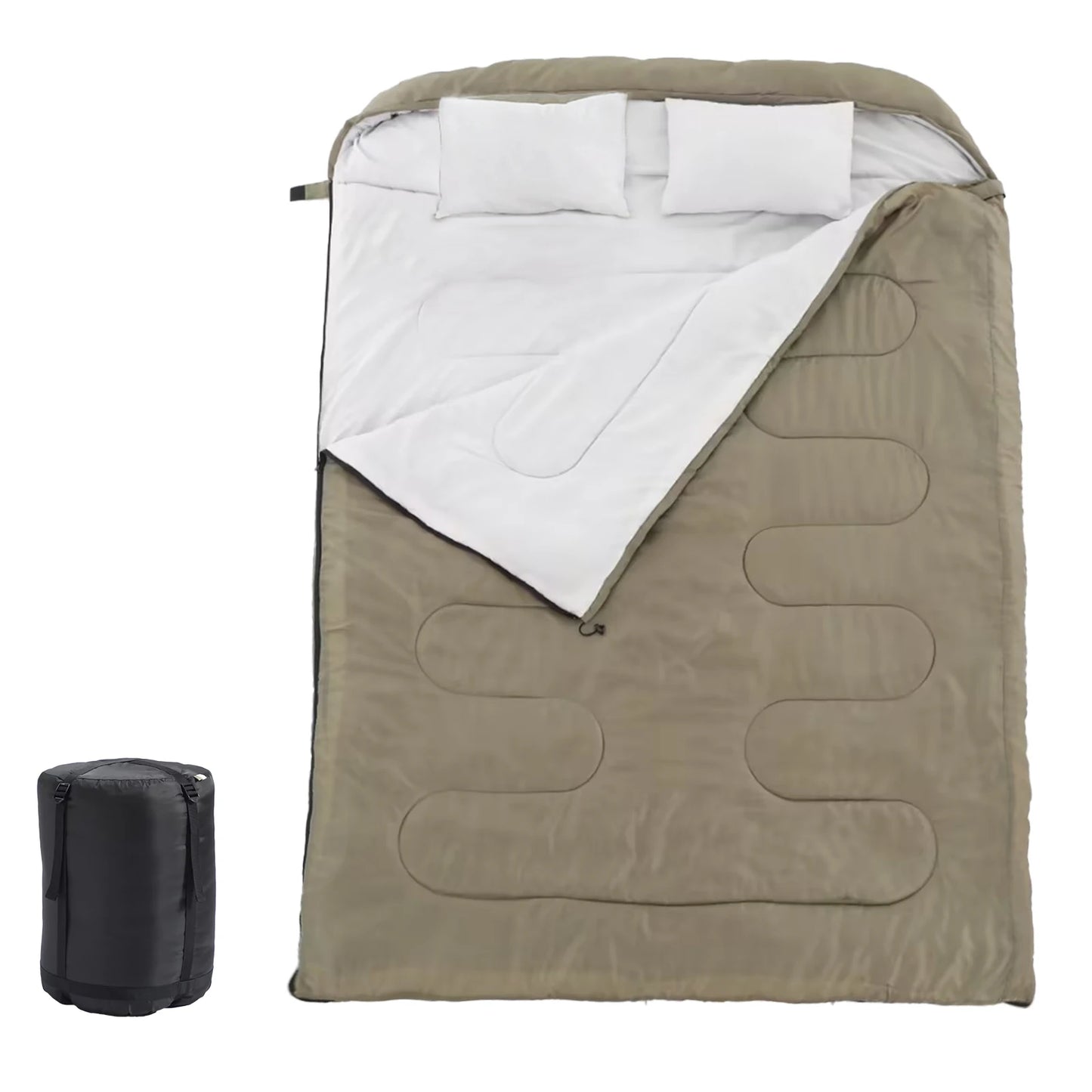 JHK Double Sleeping Bag For Adults With Pillow 3 Season