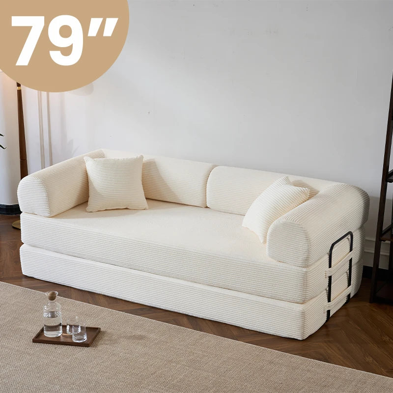 Corduroy Upholstered Convertible Sofa Bed Loveseat Sleeper
