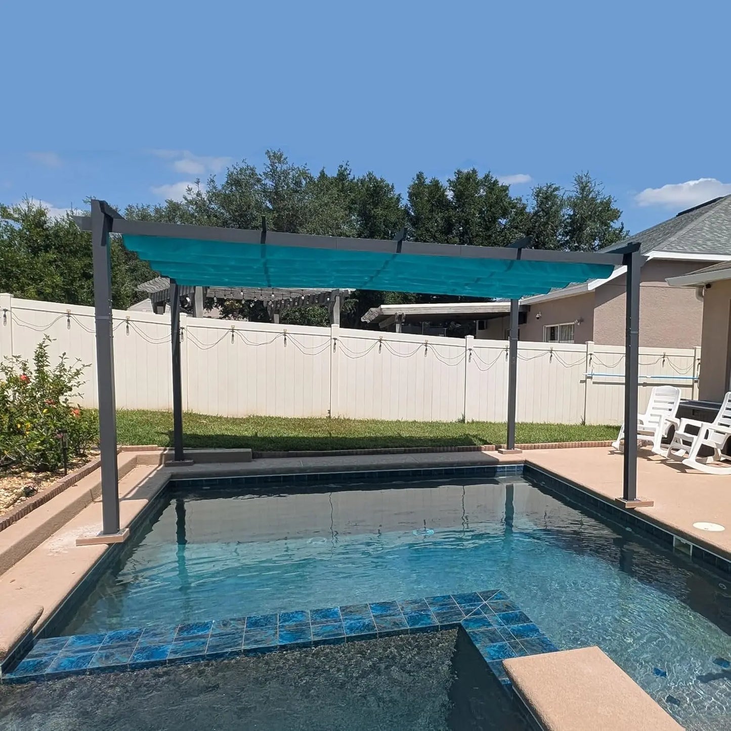 Outdoor Pergola With Retractable Canopy Aluminum Shelter
