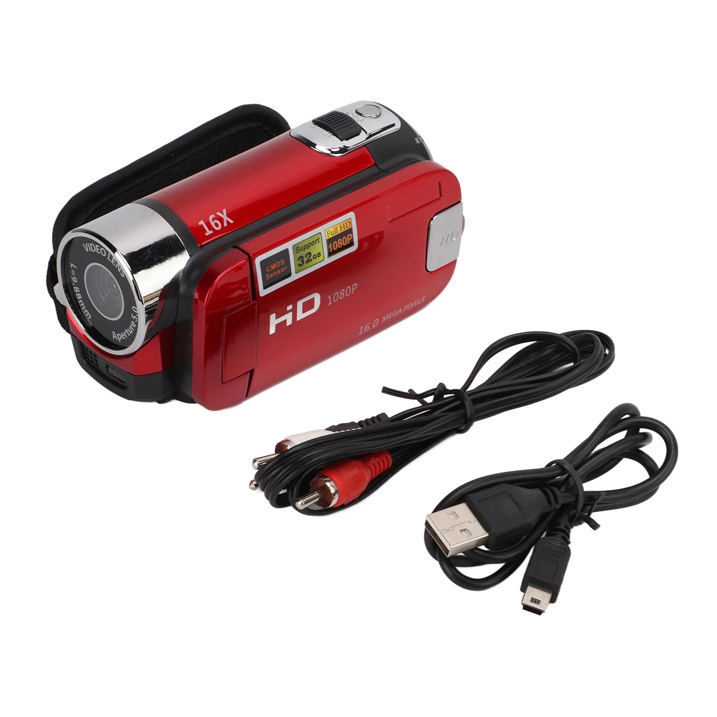 Arealer Video Camera Camcorder 16MP 270 Degree Rotation 1080P