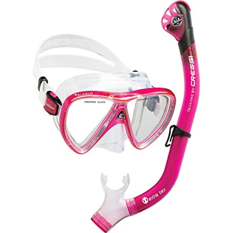 Adult Snorkel Set With Mask And Dry Snorkel Adjustable Fins