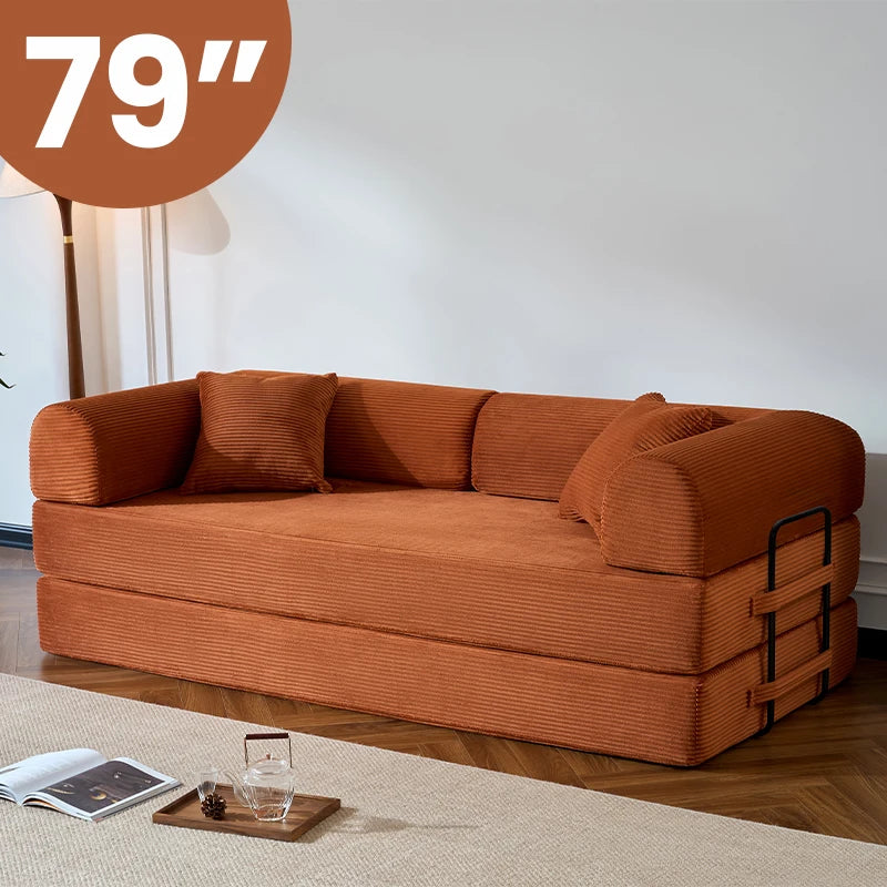 Corduroy Upholstered Convertible Sofa Bed Loveseat Sleeper