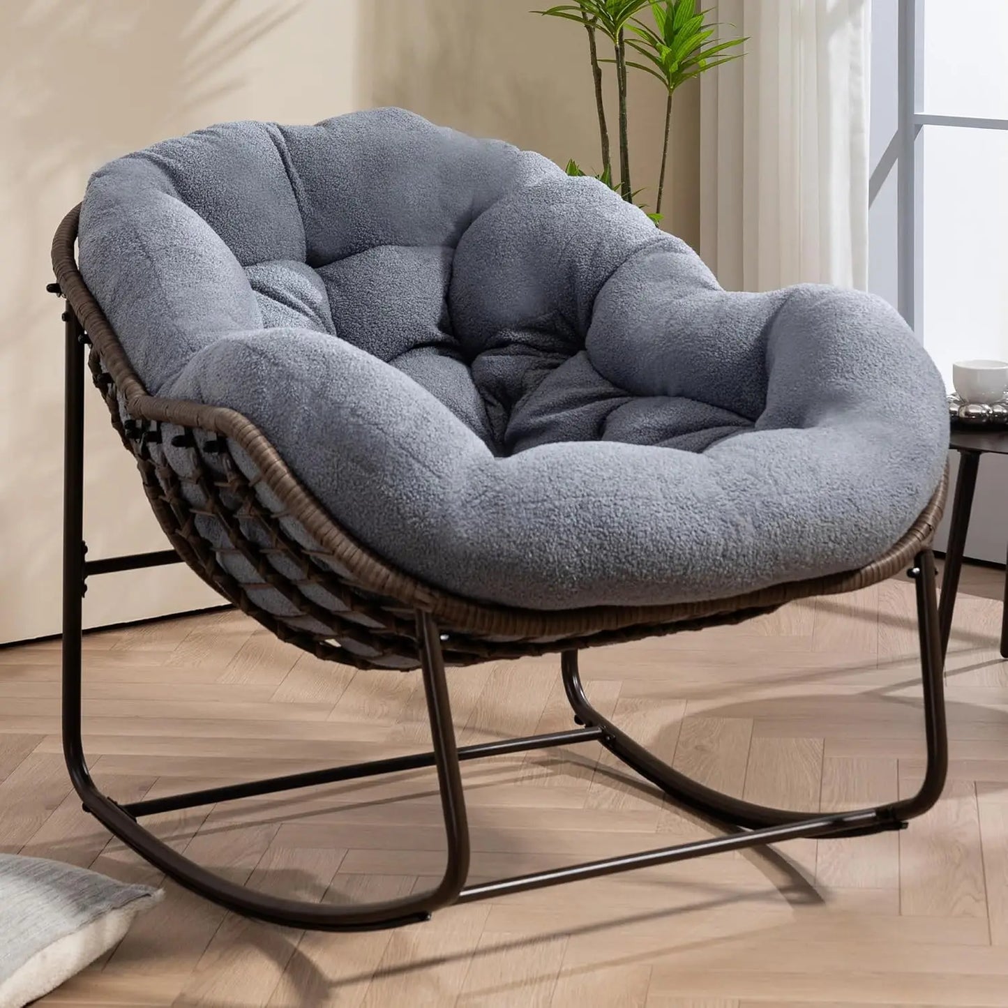 Papasan Rocking Chair Outdoor Indoor Egg Design Patio