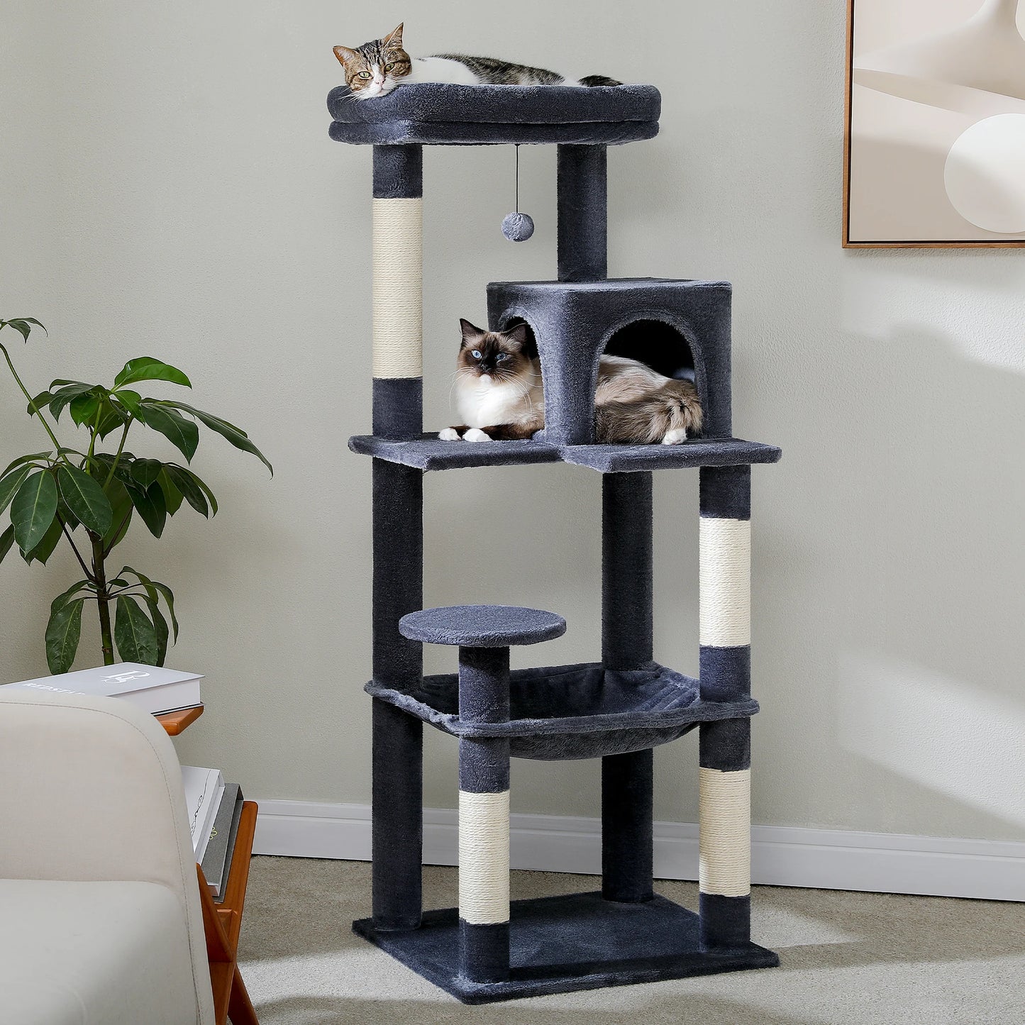 PawZ Road 5 Tier Indoor Cat Tree With Hammock