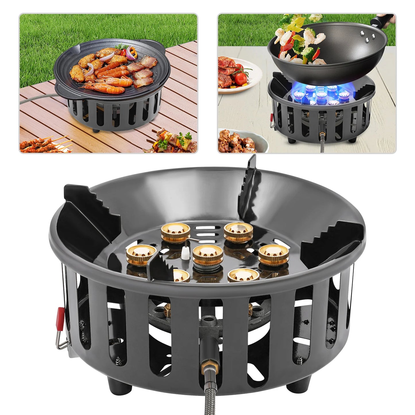 Camping Stove 21000W High Power Gas Burner With Windproof Ignition