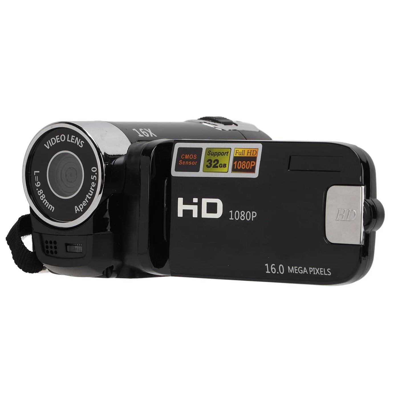 Arealer Video Camera Camcorder 16MP 270 Degree Rotation 1080P