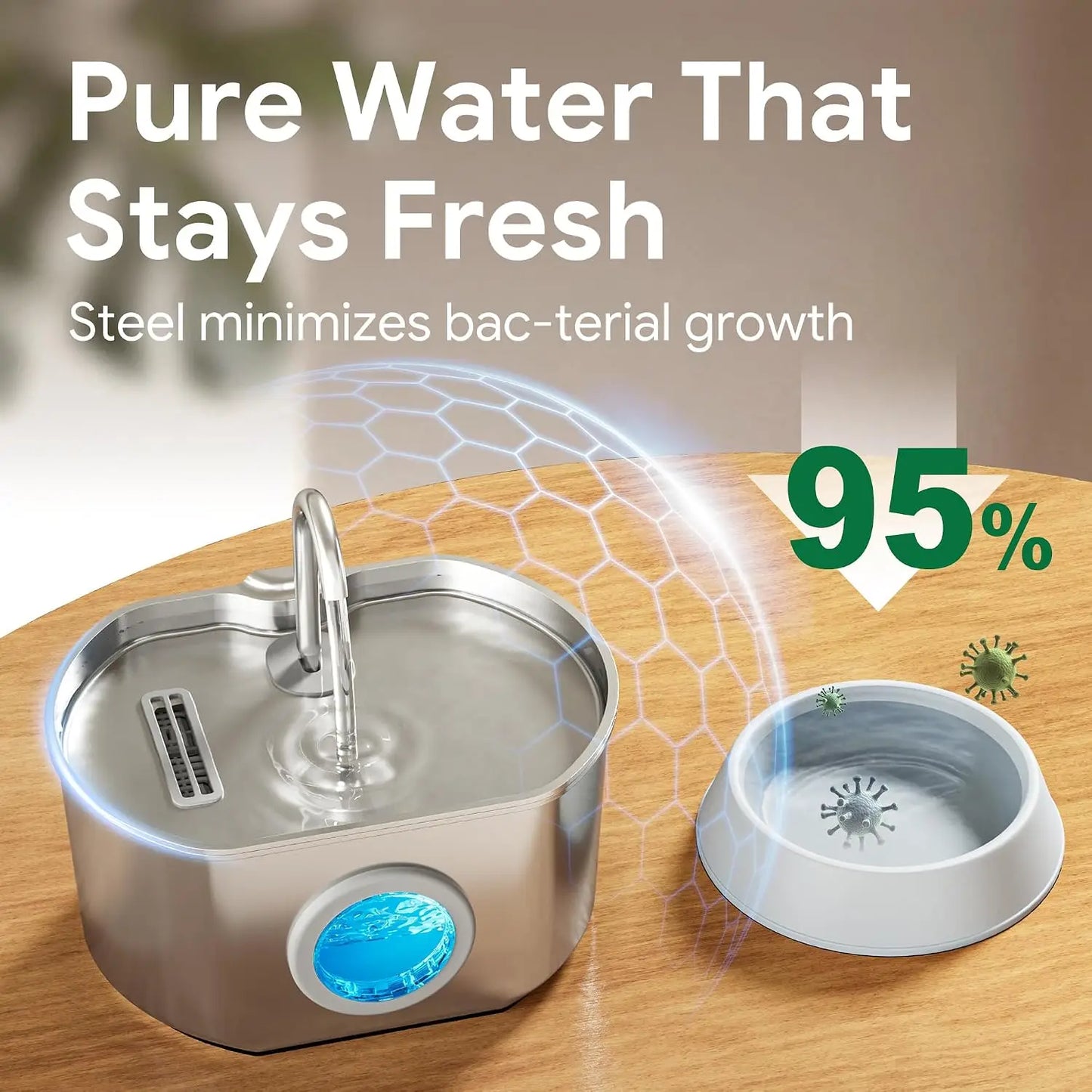 Cat Water Fountain Stainless Steel Automatic Dispenser