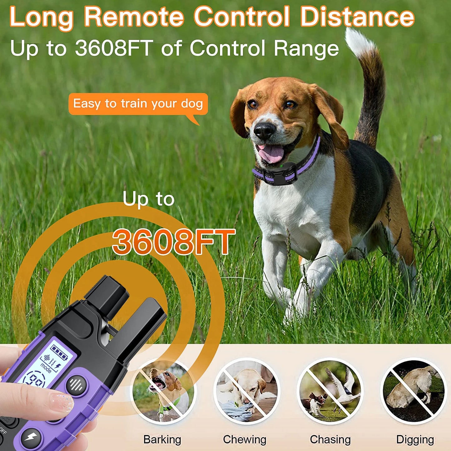 WXRPET Electric Dog Training Collar With Remote Beep Vibration Waterproof