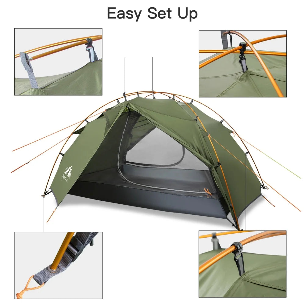 Night Cat Two Person Backpacking Tent Ultralight Waterproof Double Layers