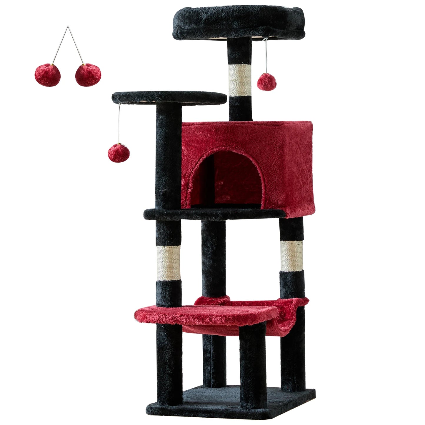 JHK Cat Tree Four Tier Tall Multi Cat Climbing Tower For Indoor Cats