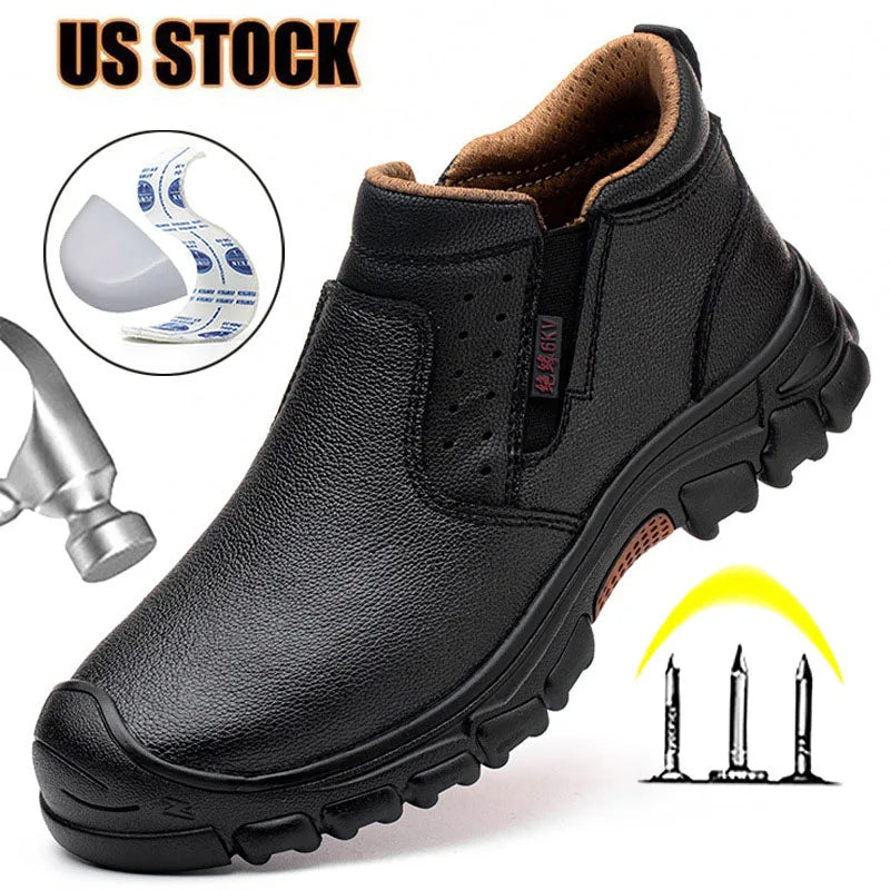 Men Composite Toe Safety Work Boots With Metatarsal Guard