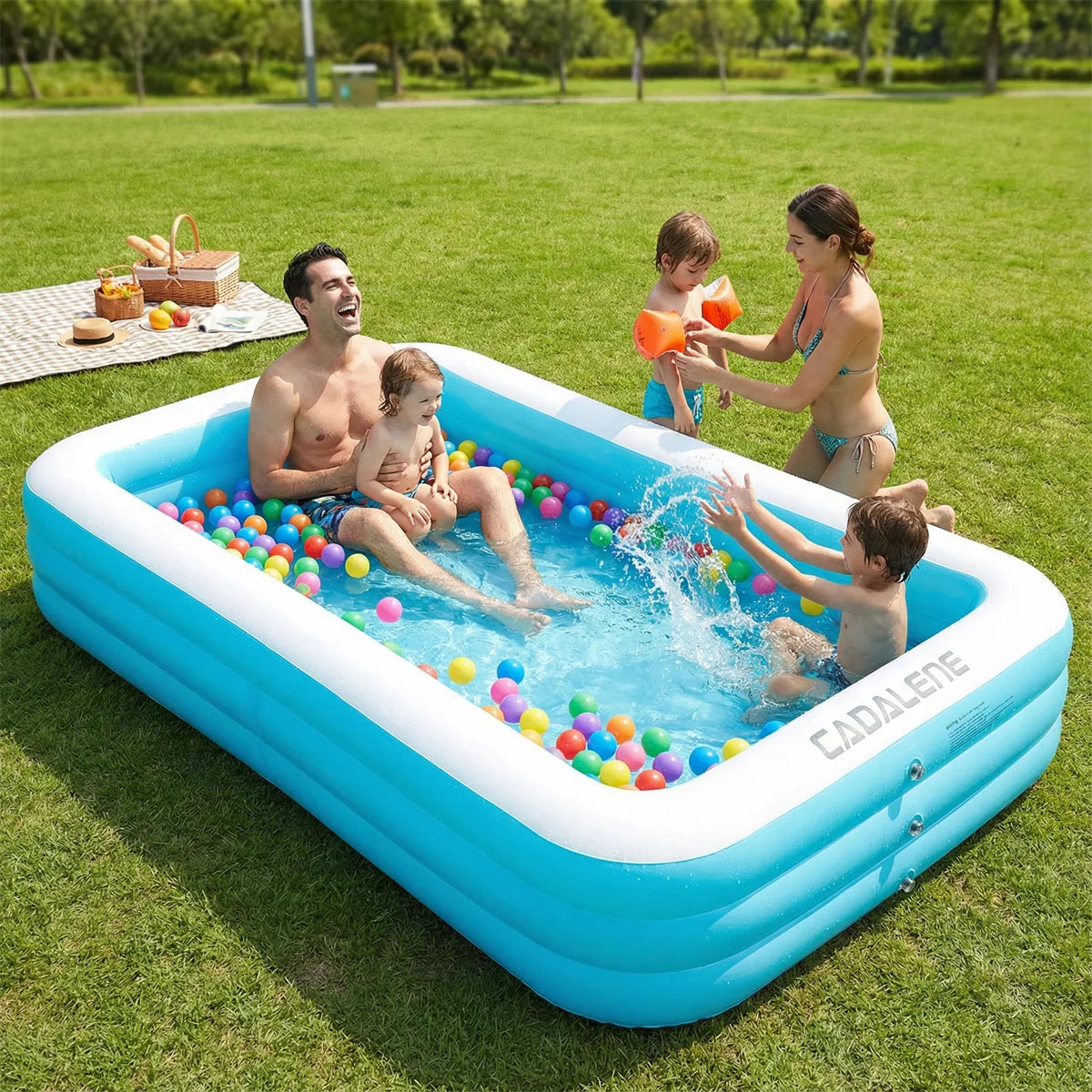 CADALENE Inflatable Family Pool for Kids and Adults