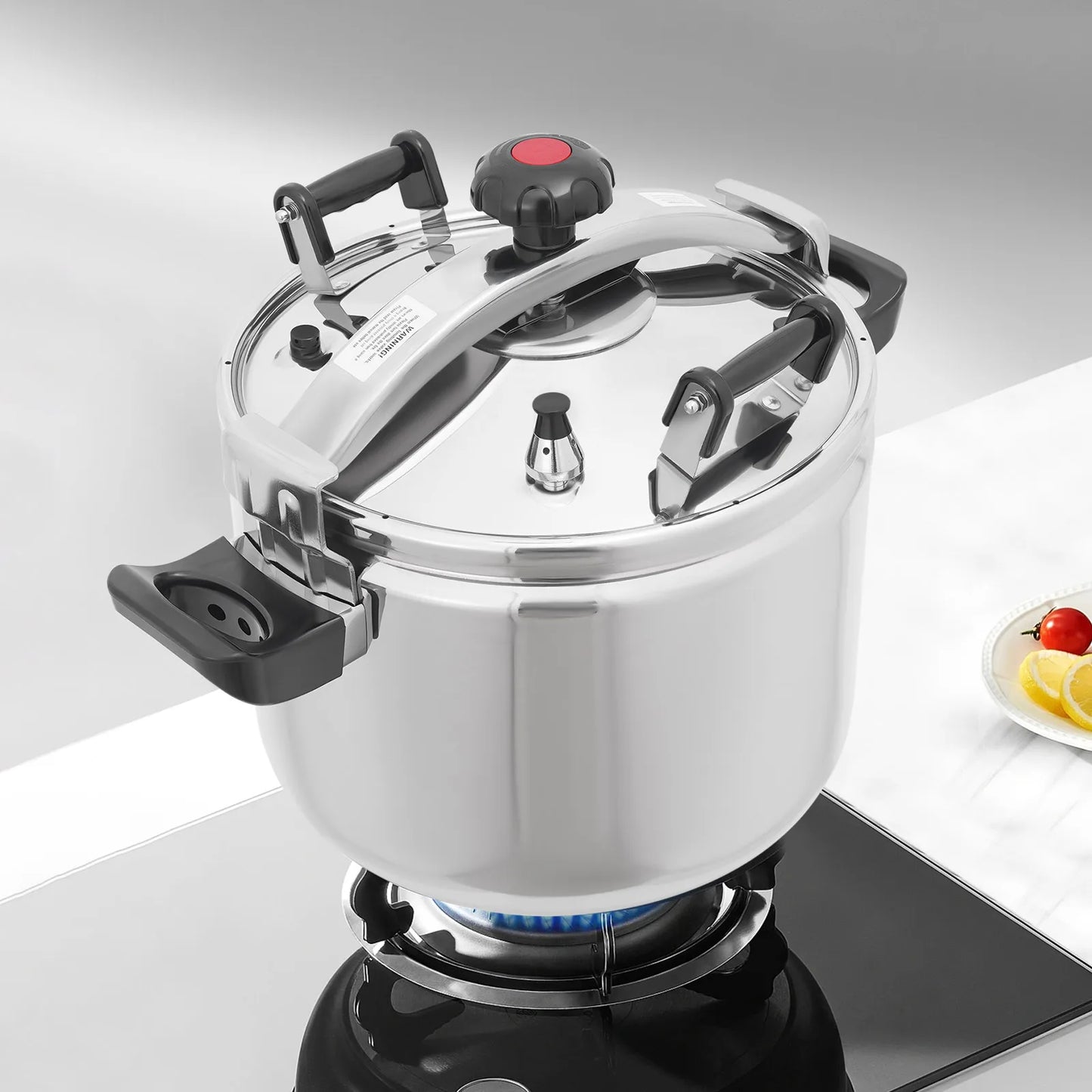 Bymaocar Silver 201 Stainless Steel Round Pressure Cooker