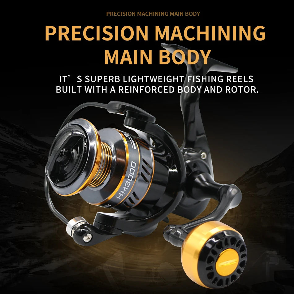 Rooblinos Spinning Fishing Reel High Speed Metal With 10Kg Drag