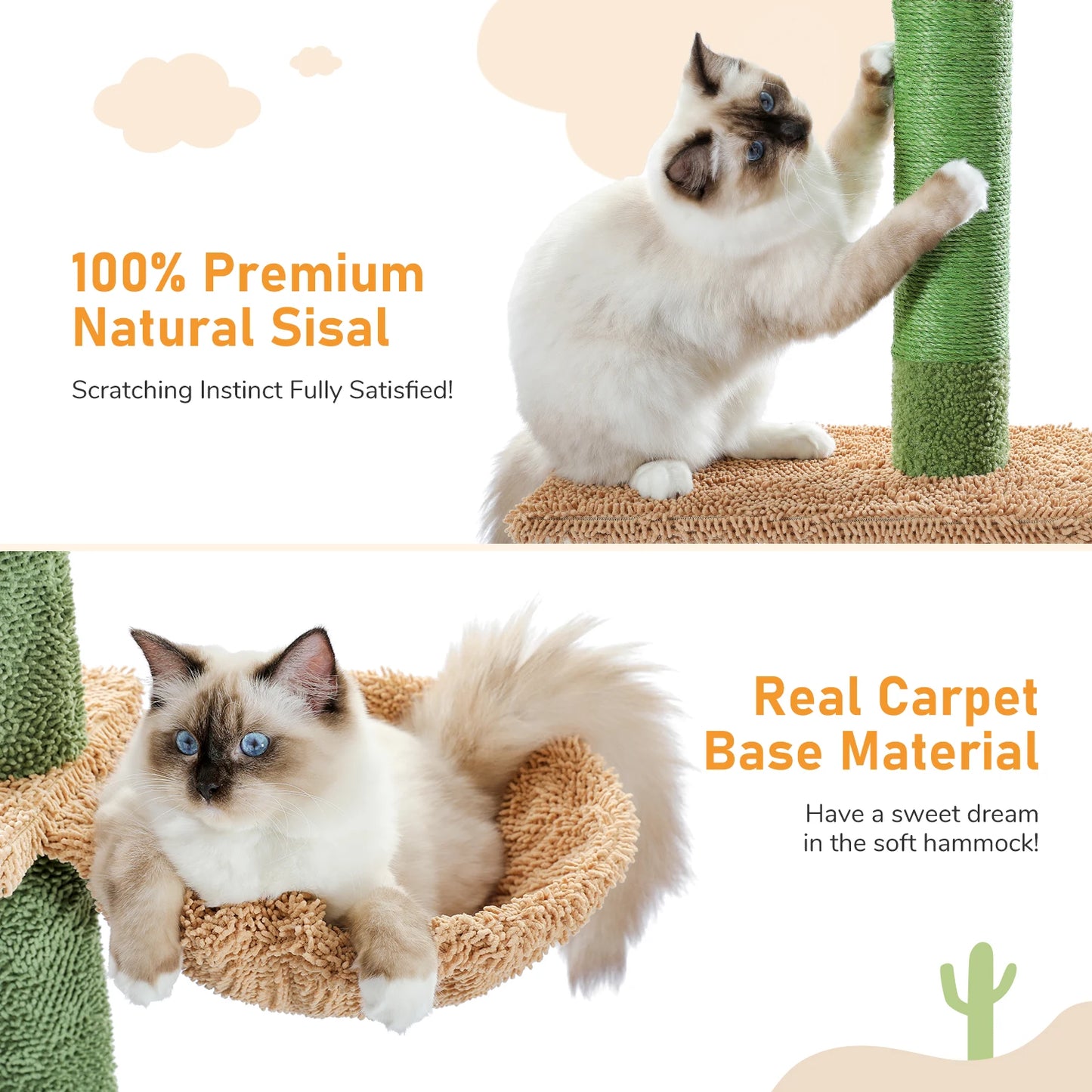 PAWZ Road 5 Tier Floor To Ceiling Cactus Cat Tree