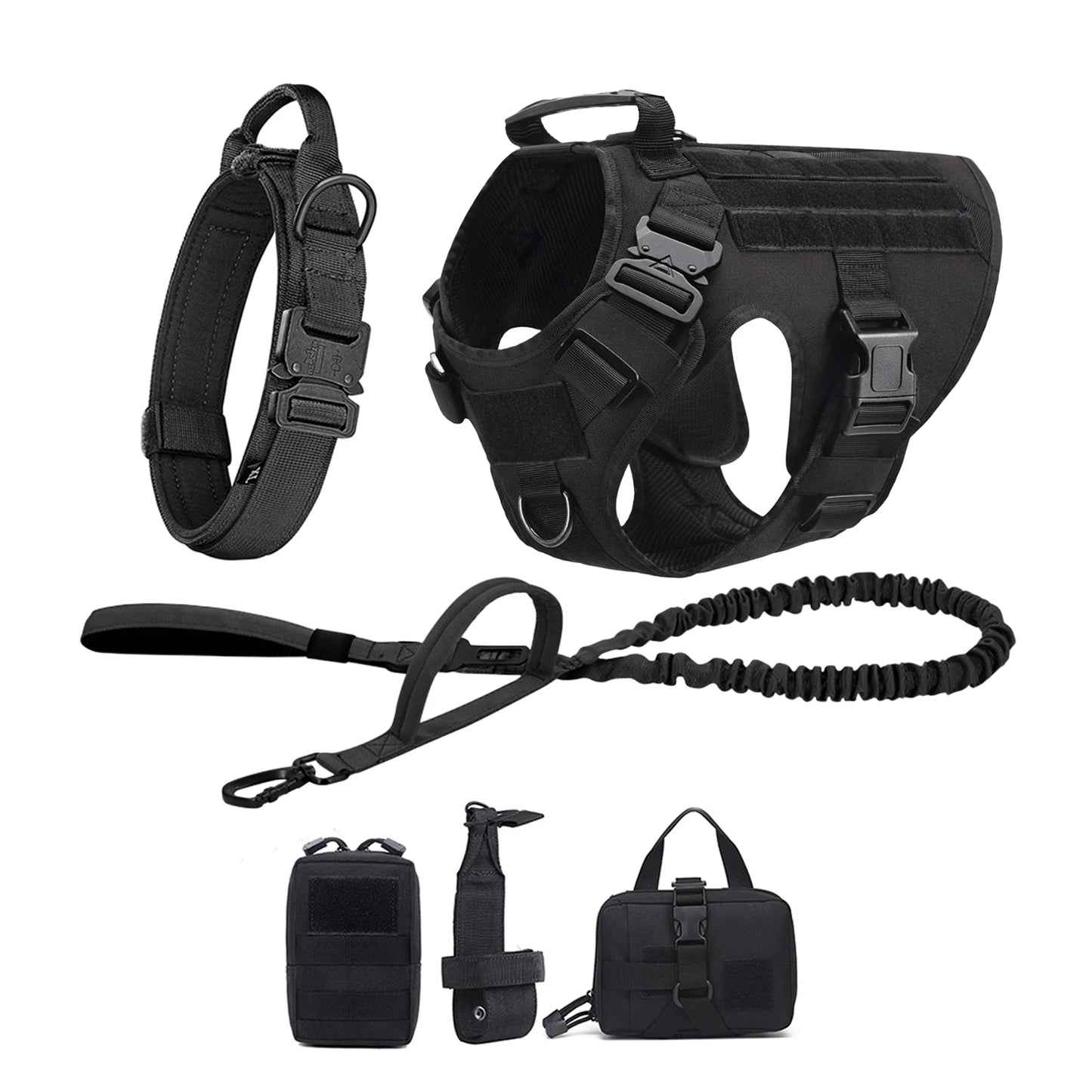 PETRAVELCN Tactical Dog Harness With Molle Pouches For Dogs