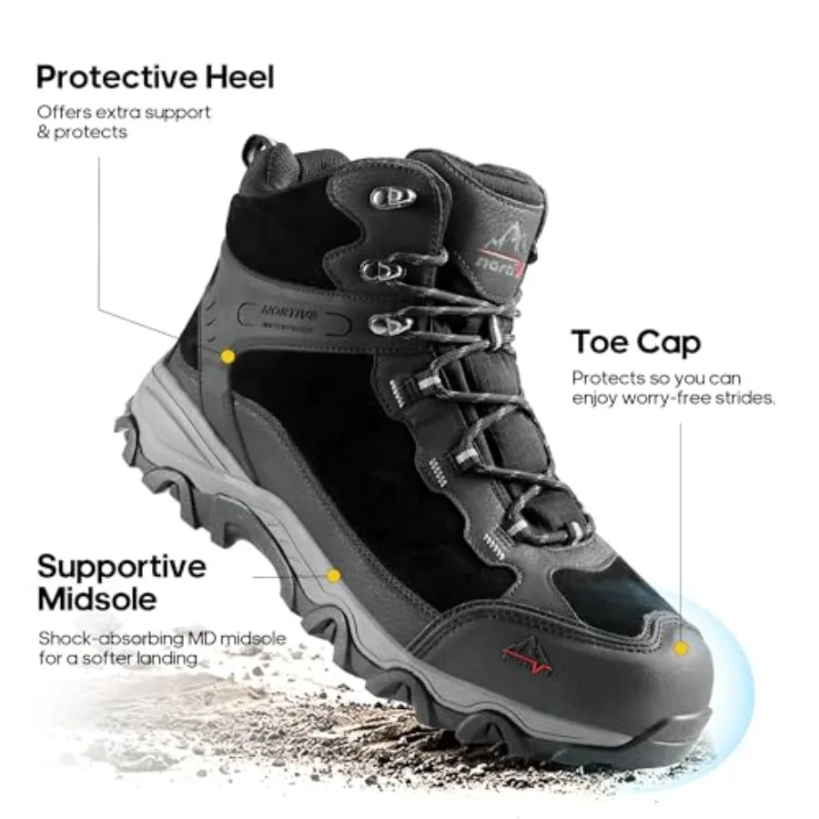 NORTIV 8 Waterproof Hiking Boots Outdoor Mid Trekking Shoes