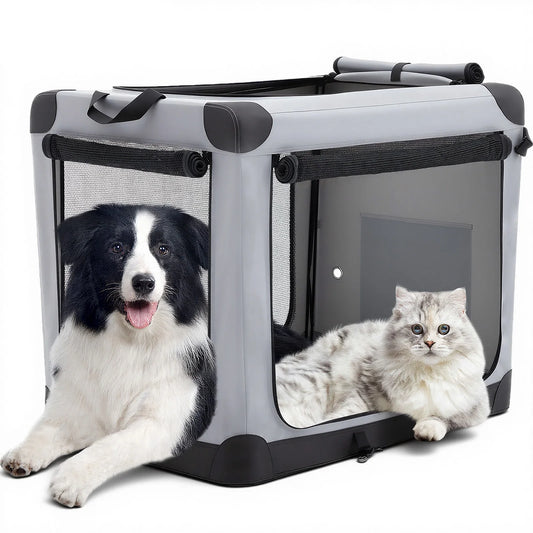 JHK 600D Oxford Foldable Soft Dog Crate With 3 Doors For Indoor Use