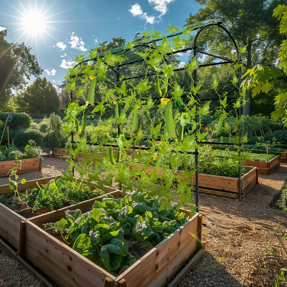Wisfor U-Shaped Metal Tall Garden Plant Trellis For Climbing Vegetables