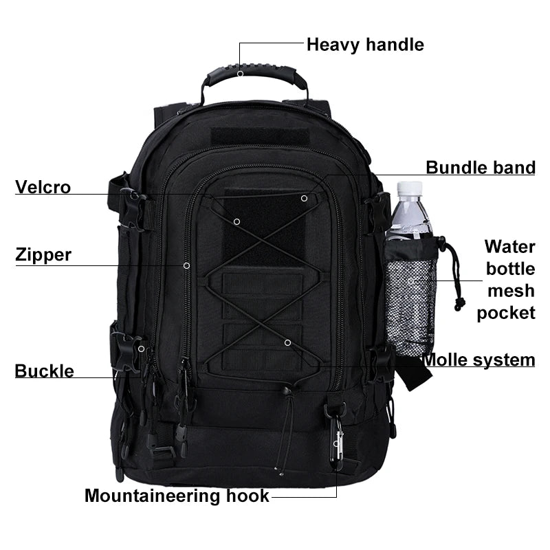 Q CN Large Capacity Tactical Backpack For Outdoor Travel Hiking