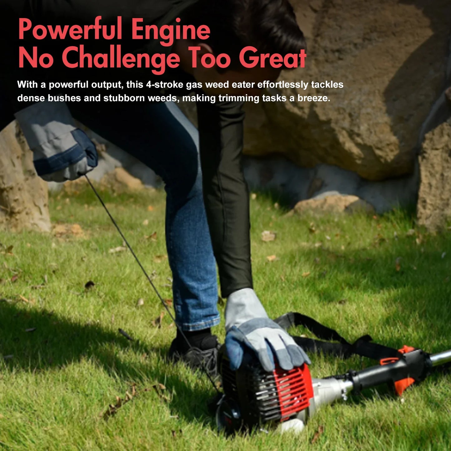 Gas Weed Eater 31cc 4-Stroke Trimmer For Lawns And Gardens