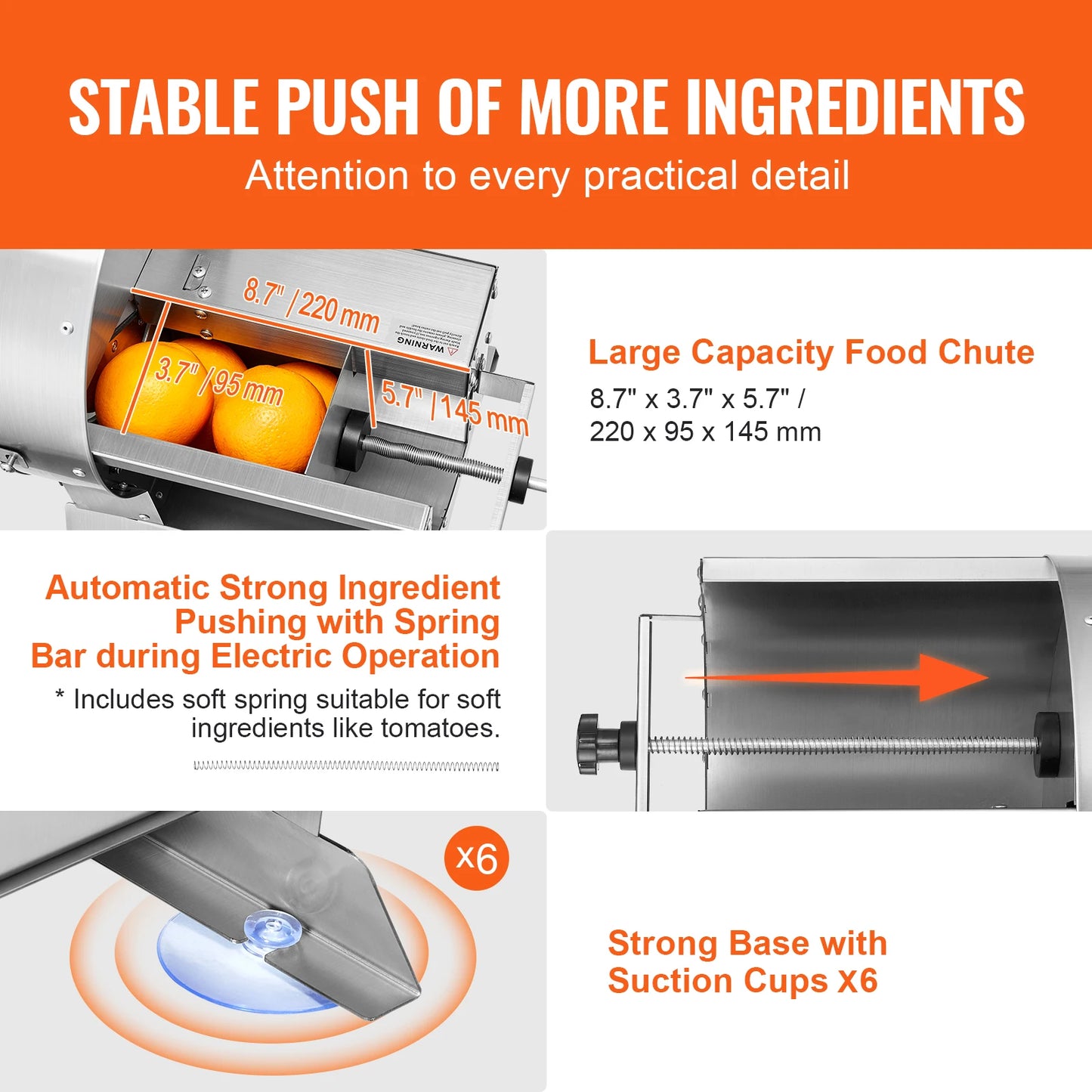 VEVOR Electric Vegetable Slicer, Adjustable Stainless Steel