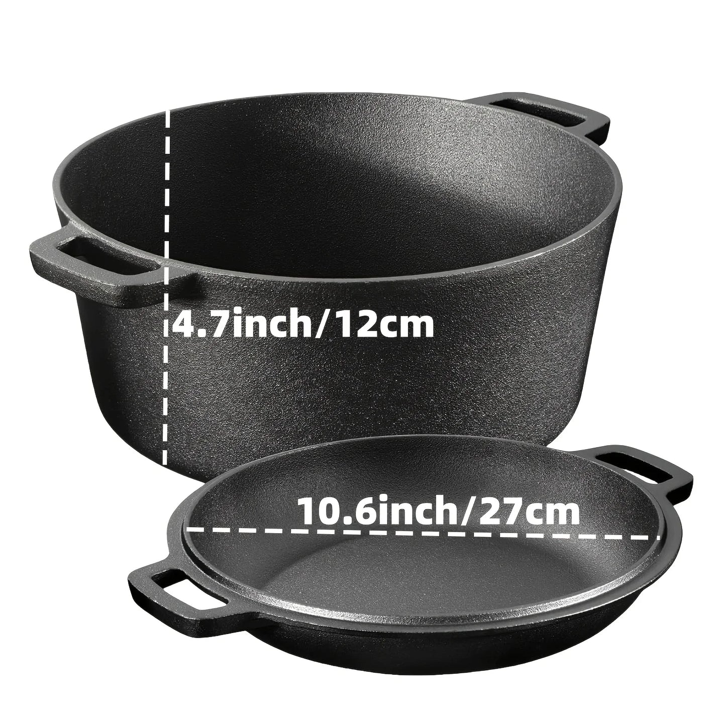 AEDG Cast Iron Skillet Set Preseasoned Heavy Duty Pans
