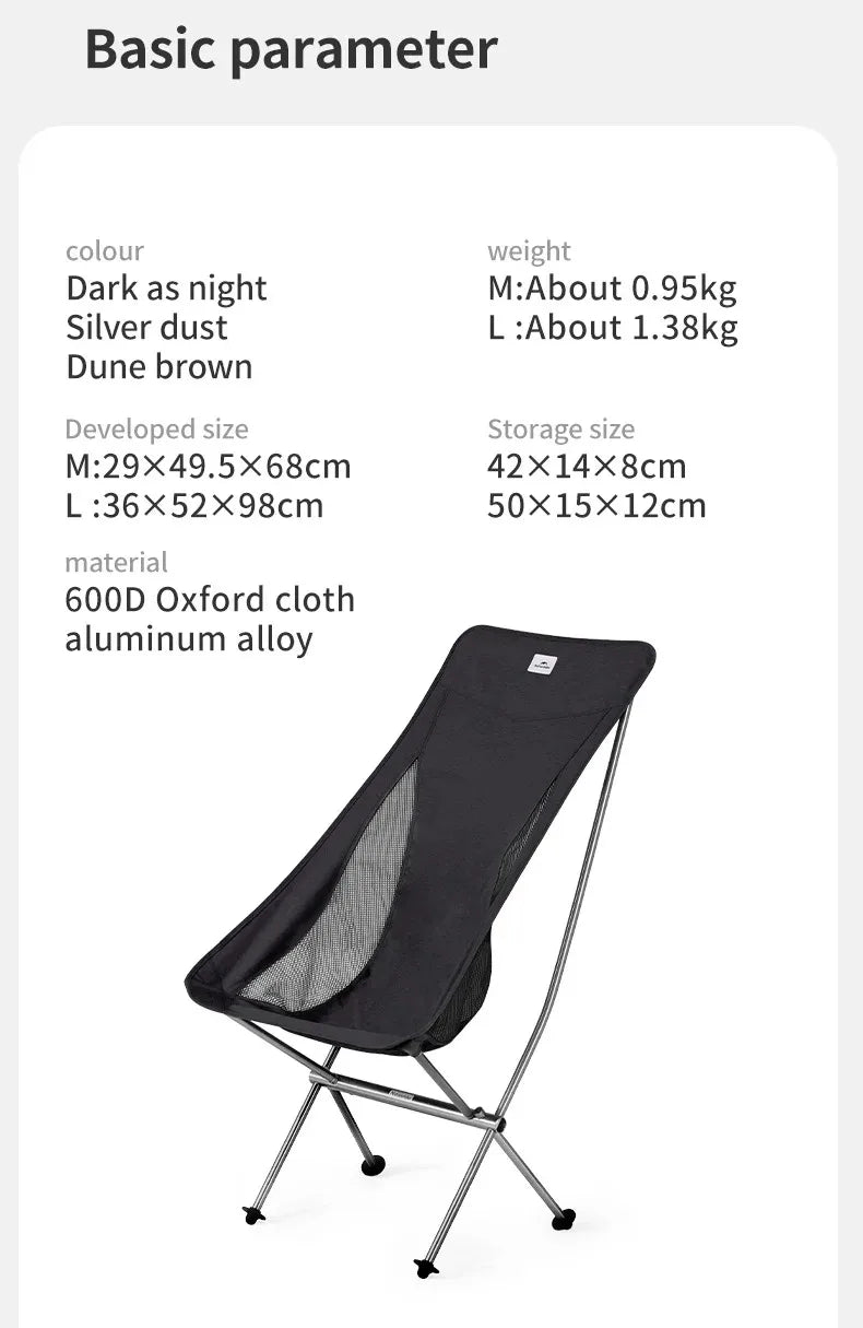 Naturehike Ultralight Folding Chair L04 150kg Load Capacity