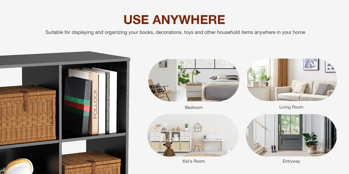 JHK 9 Cube Storage Organizer Wood Shelf Bookcase Living Room