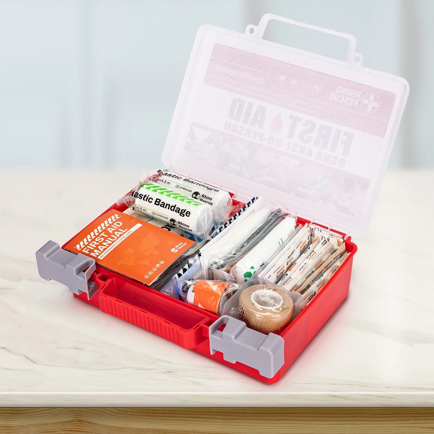 Rhino Rescue Comprehensive First Aid Kit for Home and Office