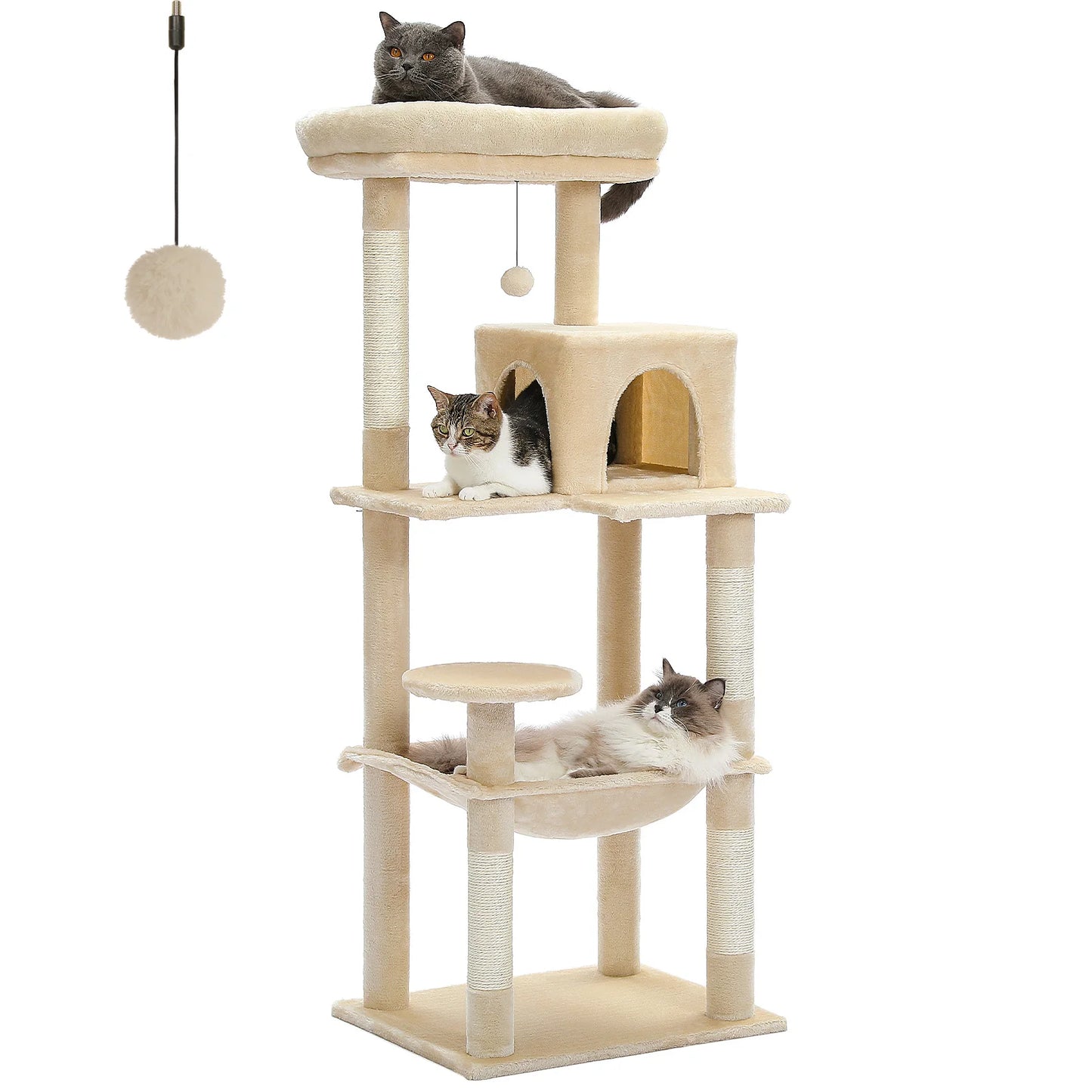 PawZ Road 5 Tier Indoor Cat Tree With Hammock