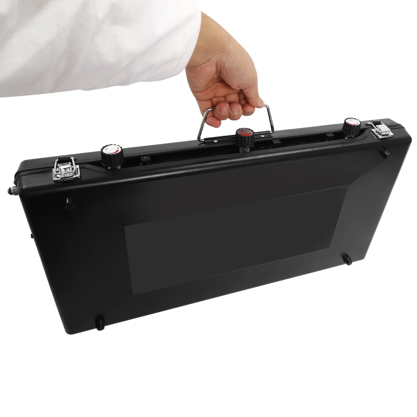 Portable 3-Burner Propane Gas Stove With Griddle Adjustable Windshield