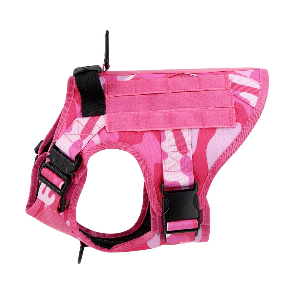 Camouflage Dog Harness Vest For Large To Medium Dogs Adjustable