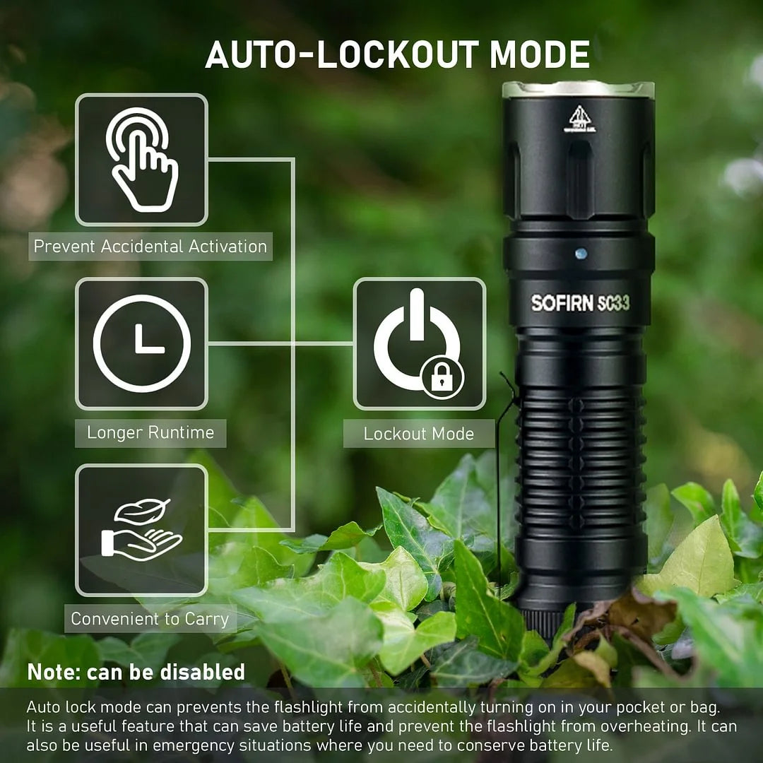 Sofirn SC33 LED Tactical Flashlight XHP70.3 HI 5200lm Rechargeable