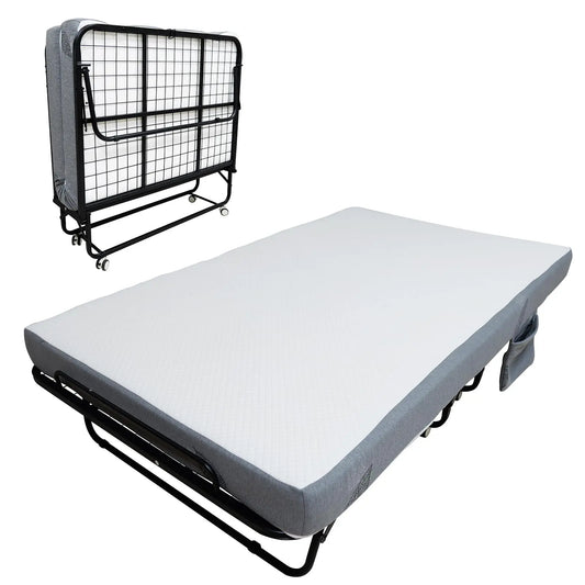 HiMISS Folding Bed With Mattress, Portable Rollaway Guest Bed