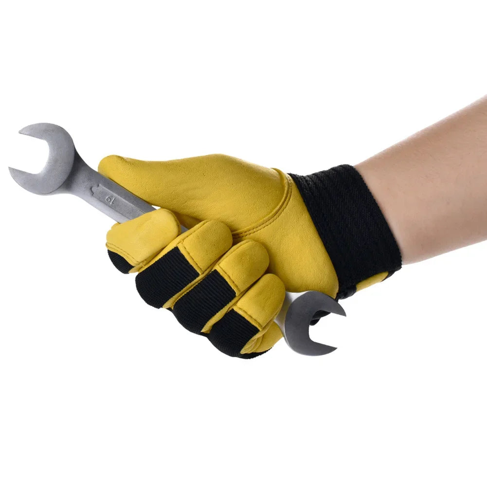Cowhide Leather Work Gloves for Safety and Labour Protection