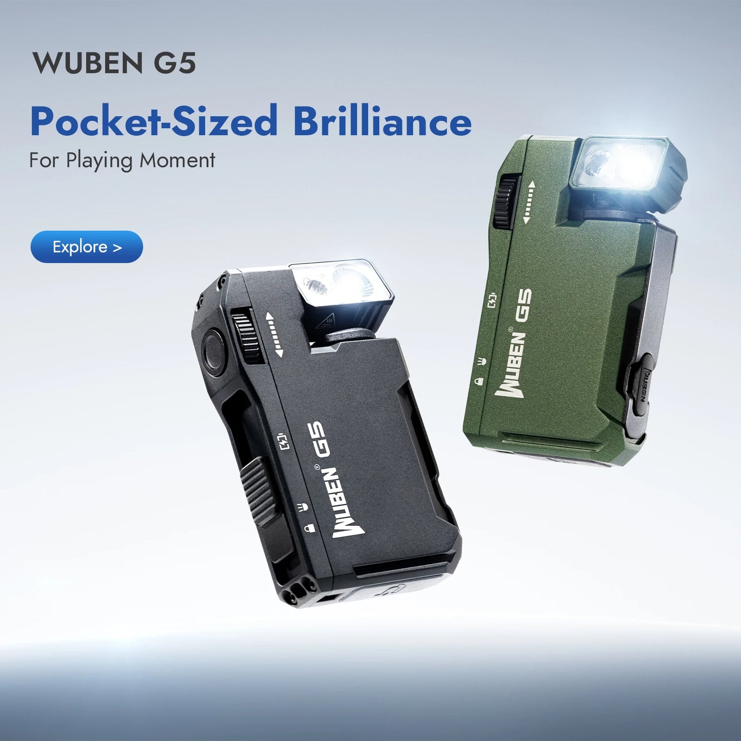 WUBEN G5 Magnetic EDC Flashlight 400 Lumen USB Rechargeable Keychain