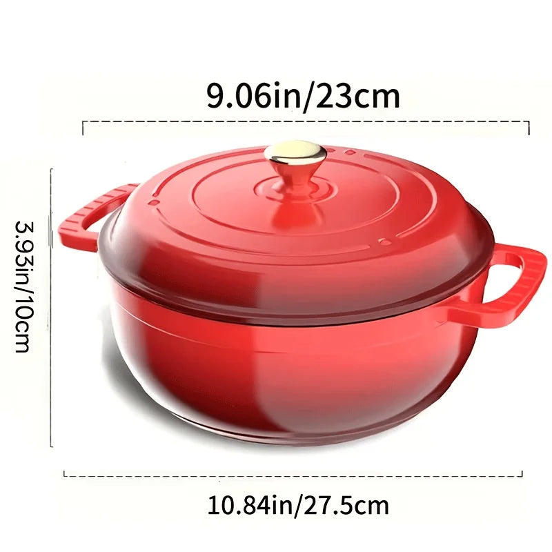 Cast Iron Dutch Oven With Lid Enamel Finish For Braising