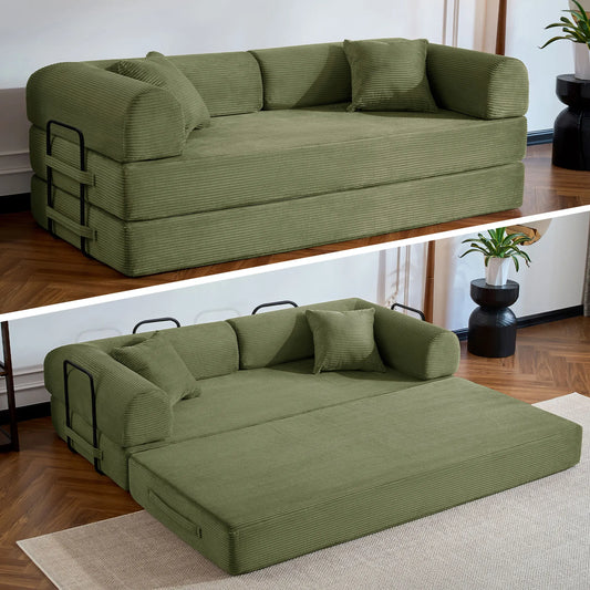 Corduroy Upholstered Convertible Sofa Bed Loveseat Sleeper