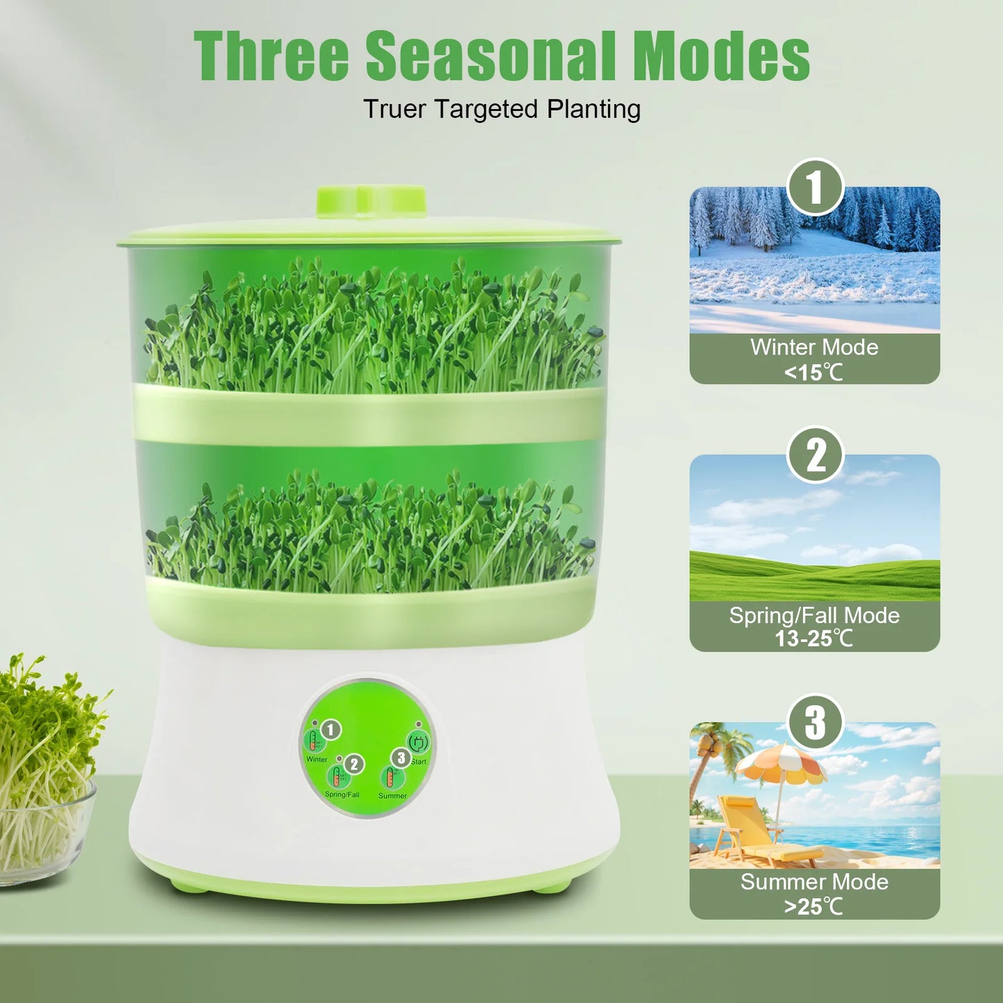 Automatic Bean Sprout Maker 2 Layer Home Gardening Device