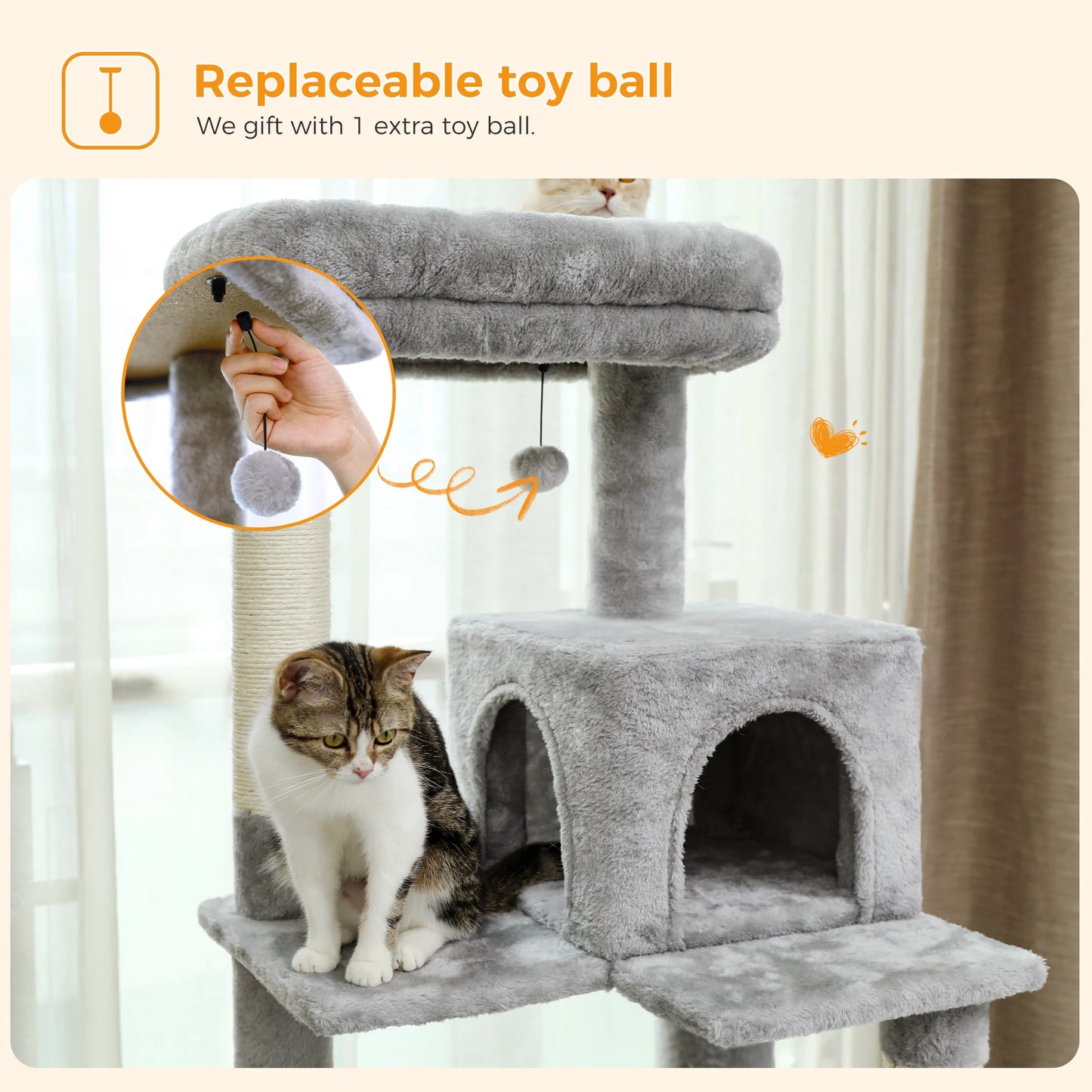 PawZ Road 5 Tier Indoor Cat Tree With Hammock