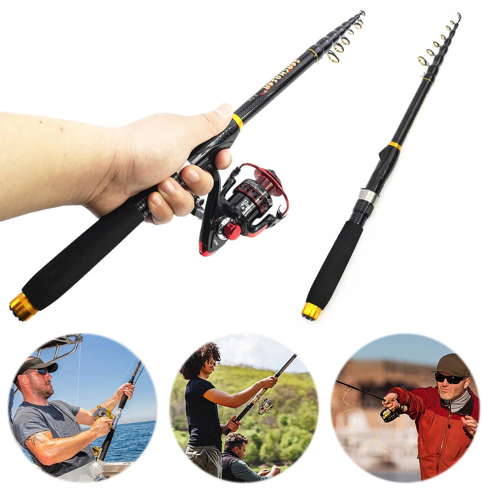 Shunmaii Carbon Fiber Telescopic Spinning Rod Travel Carp Fishing