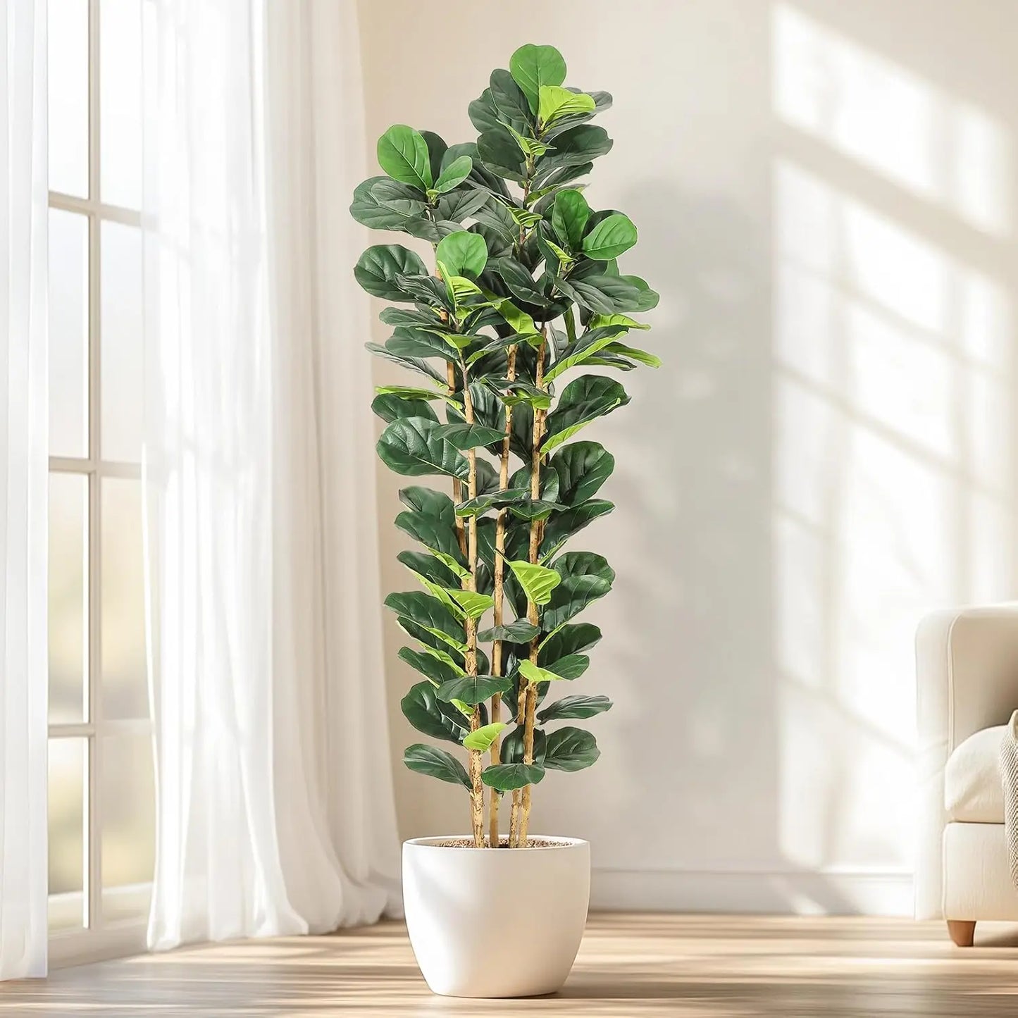 HiMISS Fiddle Leaf Fig Tree With Pot Artificial Greenery