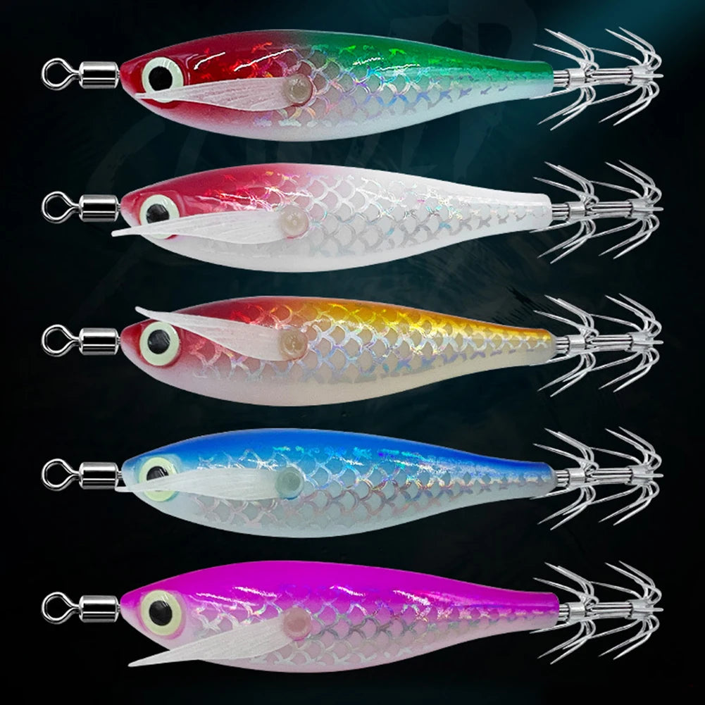 Luminous Squid Lure With 3D Eyes For Night Fishing